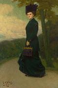Heinrich Hellhoff Portrait von Charlotte Testrup oil painting on canvas